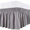 uyeoco Gonna da Letto Elasticizzata Avvolgente Matrimoniale/Singolo/Piazza e Mezzo Tinta Unita Gonna Letto con Volant Gonna da Letto Facile da Installare da 38 cm (Color : Gray, Size : 120 * 200+38cm)