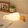 HoHaing Benson Lying Flat Duck Night Light, 3 Level Dimmable Nursery Nightlight, LED Squishy Cute Duck Lamp, Silicone Rechargeable Bedside Touch Lamp for Breastfeeding Toddler Baby Kids Room Decor