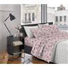 IlGruppone Passione Casa Completo Letto Lenzuola Matrimoniale,100% Cotone, Set letto, Lenzuolo Sopra, Sotto e Federe 2 Piazze - Fiorellini blu (Valenciarosa)