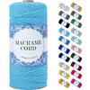 Uiopa Corda Macrame 2mm x 200m, Filo Macrame Corda Cotone Macramè Filo, 3 Fili Cordoncino Cotone Spago Colorata, Cordino per Borse Uncinetto Arazzo da Parete Artigianato Fai Da Te Appendini per Piante
