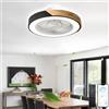KVOYYIRA Ventilatore Da Soffitto Con Luce E Telecomando Silenzioso LED Dimmerabile Plafoniera Con Ventilatore Integrato 5pale DC Reversibile Lampadario Con Ventola Per Camera Da Letto Soggiorno-Black