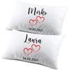 fashwork Coppia di federe matrimoniali divertenti PERSONALIZZABILI NOME E DATA Regalo SanValentino Anniversario Matrimonio Innamorati simpatiche