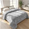 IlGruppone Trapunta Matrimoniale Velluto Retro in Microfibra Piumone Invernale Effetto Piuma 560 Gr/mq Piumino Caldo Due Piazze Inverno Coperta Duck Friendly - Singolo - Grigio