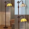 MOLOURK LED soggiorno lampada da terra con interruttore, Tiffany Regolabile Vintage Lampada a Stelo, E27 Vetro Lampada da Lettura per Camera da Letto Studio Ristorante, Ø30cm paralume in vetro colorato MAX40W