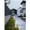 Partenopea® Lampione a led lampioncino lampada illuminazione da esterno palo da giardino prato pavimento 15w per sentieri vialetti moderno 1600lm (Bianco 30 cm, Luce calda 3000K)