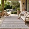 Paco Home Tappeto Per Esterno Da Balcone Terrazza Tappeto Cucina Moderno Boho Etnico, Dimensione:160x220 cm, Colore:Beige