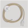creative cables Creative-Cables Cablaggio per piantana con cavo in juta da 3 m - (Cavo 2x0,75 mm² beige RN06, spina EU e interruttore trasparenti) - Conforme a standard di sicurezza