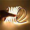 KISUFU 220V Flessibile Striscia LED COB con interruttore,IP65 impermeabile,Alta luminosità 288 LED/m,Luminoso Nastri LED per armadio cucina casa fai da te camera da letto interni (1m,Bianco caldo)