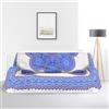 BANZAII TEXTILE INNOVATOR ONLINE Banzaii telo mare maxi antisabbia, copriletto, copridivano, copritutto in cotone 210x230 cm Fiori Blu