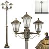 hofstein Lampada da esterni Loria, lampada da sentiero in metallo/vetro color oro/marrone/bianco, candelabro a 3 luci, effetto antico, altezza max. 200 cm, illuminazione da giardino IP44, 3 lampadine E27,
