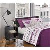 IlGruppone Completo Letto Stampato Made in Italy 100% Cotone Set Lenzuolo sopra sotto Federe - Mongolfiera Lilla - Una Piazza e Mezza