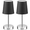 Monzana 2x Lampada da Comodino Paralume in Tessuto E14 Abatjour Luce da Lettura con Interruttore