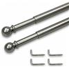 Tex family Coppia Astine Tex per Tende a Vetro Ø7 mm, Ottone Nichelato Argento Satinato Opaco, Estensibili/Telescopiche e Tagliabili, Supporto a Vite con 4 Viti a L, Made in Italy - Cm. 40-60