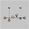 Moddeny Lampadario Moderno a 6 Luci E27 a Sfera in Vetro del Nord Europa - Industriale a Soffitto da 51 Pollici per Soggiorno, Sala da Pranzo, Decorazione Artistica, Ristorante