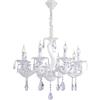 VR VETRINEINRETE Vetrineinrete® Lampadario da soffitto a 8 bracci a sospensione bianco con cristalli pendenti retrò classico attacco e14
