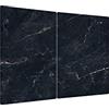 ALLboards Tagliere Coprifornelli in Vetro Universale con Stampa Marmo Nero 2 Pezzi, Protezione per Piani Cottura, Piano di Lavoro, in Vetro Temperato, Decorazione Cucina, 52x30cm
