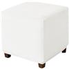 Muiuou Copripouf in Velluto Elasticizzato per Poggiapiedi Quadrati o Rettangolari, Fodera Lavabile con Fondo Elastico, Copertura Protettiva per Pouf e Ottomane (Stile 11,98P x 98l x 45A cm)