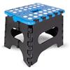 Generico Sgabelli per camerette bagno cucina giardino per bambini e adulti in PVC con maniglia portata fino 150 kg (Nero - Blu, 17 x 21 x 18)