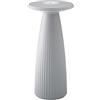 Sigor Nuflair - Lampada da tavolo dimmerabile a LED ricaricabile con vaso di fiori integrato per interni ed esterni, altezza 24 cm, easy-connect caricabatterie, durata della luce 12 ore, grigio nebbia