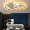 YUNZI Moderno Ventilatore da soffitto con Illuminazione e Telecomando, Bianco LED Dimmerabile Lampada da soffitto, Plafoniere con Ventilatore per Camera da Letto Soggiorno, DC Motore, 57CM
