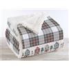 IlGruppone Coperta Plaid Pile Sherpa Invernale, Morbida Calda Pelosa Peluche Copri Letto Divano Finta Pelliccia Singola Matrimoniale Doppio Lato Copertina Divano - Singola-150x190cm - Dis1-TreninoScozzese