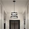 Partenopea Lampadario Moderno a Sospensione a Fasce intrecciate in Ferro verniciato finish opaco Attacco per Lampadine (inclusa) 1xE27 35x26 cm lunghezza filo 120 cm (Nero lampada luce fredda)
