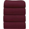 IlGruppone Asciugamani Da Bagno Nido D'ape In Puro Cotone Super Assorbenti Asciugatura Extra Rapida Morbidi Telo Doccia Salvietta Viso Salviette Ospite Lavette (Bordeaux, 4 Asciugamani ospite)