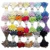 Weriirew 900 Pezzi Casuali Misti Doppi Teste Stame di Fiori per La Fabbricazione di Fiori Fai da Te Artificiale Mini Perla Fiore Stame Pistillo