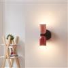 lux.pro Lampada da Parete per Interni con 2 Paralumi Cilindrici Applique Up Down in Metallo per Soggiorno Camera da Letto Ingresso - Rosa/Rosso