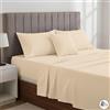HABITA 33 HOME Lenzuola matrimoniali - Set letto matrimoniale completo di lenzuolo matrimoniale Sopra, Sotto con Angoli e Federe - Lenzuola matrimoniali cotone blend anallergico Made in Italy (Panna, MATRIMONIALE)