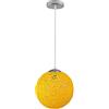 DC VOLTAGE Lampadario a sospensione moderno a forma di sfera in vimini e rattan, paralume creativo per bar, caffetteria, camera da letto, ristorante, casa, decorazione semplice (crema) (Giallo)