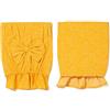 PARAMAISON Coprischienale Sedia Imbottito, Set 2 Pezzi, Design Shabby Chic Unito, Sfoderabile, con Elastico, Fiocco | Largo 45cm Altezza 40/47 cm | Giallo