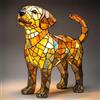 Generic Lampada Gatto/Cane in Vetro Colorato, Lampada da Tavolo in Resina Stile Retrò, Lampada LED Carina a Tema Animali, Serie Animali, Regalo per Amanti degli Animali (Labrador)