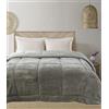 Tata Home Trapunta Invernale Matrimoniale Imbottita in Morbida Microfibra da 540 gr/mq Tessuto Vellutato Piumino Caldo ad Effetto Flanellato Coperta Letto Invernale Misura 260x260 cm Mod. Velvet Colore Grigio