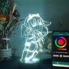 Zhongkaihua 3D Night Light Anime Zero Two Light Bambini Bambino Ragazze Camera Decor Manga Regalo Darling in Franxx Telecomando per Bambini 16 Colori LED Lampada da Tavolo Touch Light