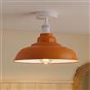 DC VOLTAGE Vintage E27 Stile retrò Semi Flush Mount Plafoniera rustica in metallo paralume curvo Adatta per cucina, soggiorno, corridoio, ingresso, camera da letto, caffè, bar e ristorante (Arancia)