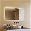 A ARTFORMA - Specchio Bagno con Illuminazione e Riscaldamento - Specchio con Luce - 120x70cm - Arrondi - con Interruttore Touch, Dimmerabile 10-100%, Temperatura Colore Regolabile