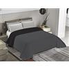 BANZAII TEXTILE INNOVATOR ONLINE Banzaii Copriletto Singolo 170x260 cm Primaverile, Trapuntino Singolo Trapuntato Leggero, Trapunta Estiva Bicolore Reversibile Made in Italy - Grigio Scuro/Nero