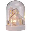 Spetebo Campana di vetro decorativa a LED. Mini città di Natale. Scena di Natale in vetro illuminato.