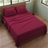 Generico Completo Letto Singolo (90x200) Lenzuola in Microfibra Anallergica, Manifattura Made in Italy, Set Completo 4 Pezzi con 1 Federa Cuscino Inclusa, Bed Sheets (Bordeaux)