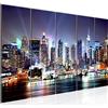 Runa Art Murali XXL New York City 200 x 80 cm Colorato 5 Pezzi - Made in Germany - 605555a