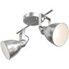 Bakaji Lampadario Lampada Parete Soffitto con Faretto Portalampada Direzionabile Struttura in Metallo Silver Design Moderno Industriale Attacco E14 Lampadina Max 25W Illuminazione Casa (2 Luci)