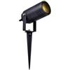 Partenopeautensili® Faretto orientabile con picchetto gu10 da esterno giardino segnapassi luce lampada a led (Grigio antracite compatto, luce calda)