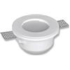 damastoreitalia Portafaretto da incasso in gesso a scomparsa, diametro 120mm, altezza 65mm, foro 125mm, con vetro opaco, compatibile con faretti GU10 (1)