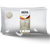 BEFA NATUR Cuscino in piuma, 70 x 90 cm (2 pezzi), cuscino a 3 camere, 90% piumino e 10% cuscini in piuma, peso di riempimento 1380 g, anallergico, benessere degli animali (DOWNPASS), classe Oeko-Tex