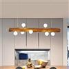 AHQX Lampada A Sospensione LED in Legno Tavolo Da Pranzo Rustico Luci Pendenti Moderna Fatta Ciondolo Vetro 8 * G4 Paralume Regolabile in Altezza Lampadari Cucina Soggiorno Bar Ufficio Light Cafe Soffitto