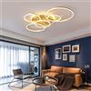 A.1.Coo LED Plafoniera Lampada Soggiorno Luci Metallo Dimmerabile Con Telecomando Lampada Soffitto Anello Lampada Sospensione Acrilico Camera Letto Sala Studio Camera Dei Bambini Lampadario,D'oro,6 Ringe