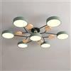 JingNian Lampada da Soffitto A LED, Plafoniera Moderna A 6 Luci, Lampadario in Legno da 48 W con Paralume in Acrilico per Soggiorno, Camera da Letto, Cucina(Size:7 Lights,Color:B)