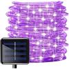 HULX Stringa di Luci Solari Esterne, 32M 300LED Luci a Corda a Corda Solare Luci a Corda con 8 Modalità Impermeabili (Viola)