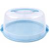 VIRSUS Contenitore Porta torta con coperchio 788, plastica infrangibile, diametro interno 30cm, portatorte 2 chiusure di sicurezza, per dolci e torte, Made in Italy (Azzurro)